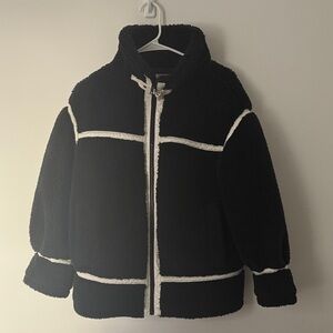 Miss Selfridge Black and White Teddy Jacket